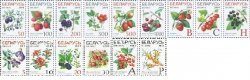 Belorussia Belarus Weissrussland 2004 Definitives Berries silk paper Set of 15 stamps MNH