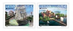 Lithuania Litauen Lituanie 2018 Europa CEPT Bridges ships lighthouse castle set of 2 stamps MNH