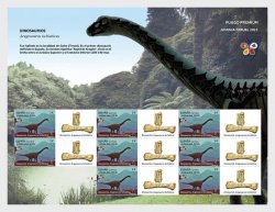 Spain Espagne Spanien 2023 JUVENIA Teruel Dinosaurs Aragosaurus Ischiaticus sheetlet MNH