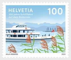 Switzerland Suisse Schweiz 2024 200 Years Boat Trips on Lake Constance ship stamp MNH