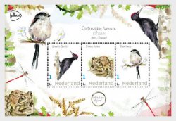Netherlands Pays-Bas Niederlande 2023 Forests and Fens birds and frog set of 3 stamps in block MNH