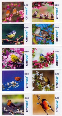 Germany Deutschland Allemagne 2023 Spring birds set of 10 stamps in booklet / sheetlet CITIpost MNH