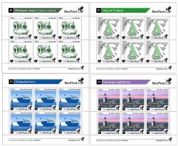 Finland Finnland Finlande 2024 Definitives Birds Map Ship Lighthouse BeePost set of 4 sheetlets MNH