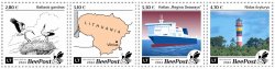 Lithuania Litauen Lituanie 2024 Definitives Birds Map Ship Lighthouse BeePost set of 4 stamps MNH