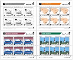 Lithuania Litauen Lituanie 2024 Definitives Birds Map Ship Lighthouse BeePost set of 4 sheetlets MNH