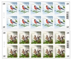 Estonia Estland Estonie 2021 Christmas Bullfinch and squirrel bird set of 2 sheetlets MNH