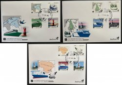Estonia Finland Lithuania 2024 BeePost Definitives Birds Map Ship Lighthouse full set of 3 FDC