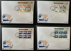 Lithuania Litauen Lituanie 2024 Definitives bird map ship lighthouse BeePost sheetlet's set FDC