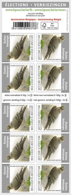 Belgium Belgique Belgien 2024 Definitives Bird Hen Harrier sheetlet of 5 tete-beshes MNH