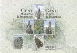 Belgium Belgique Belgien 2016 Architecture and flower markets of the old city of Gent set of 5 stamp in block MNH