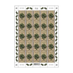 Estonia Estland Estonie 2024 Estonian forest trees - the pendunculate (English) oak Omniva sheetlet MNH