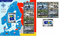Lithuania Litauen Lituanie 2024 Baltic - NATO sea Sweden joins NATO BeePost full stamps set and block MNH