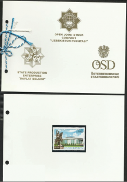 Uzbekistan 2011 Independnce 20 ann golden stamp with certificate in booklet MNH