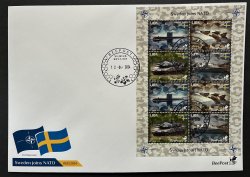 Lithuania Litauen Lituanie 2024 Baltic - NATO sea Sweden joins NATO tank submarine warship airplane BeePost sheetlet FDC