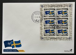 Lithuania Litauen Lituanie 2024 Baltic - NATO sea Sweden joins NATO Flags BeePost sheetlet FDC