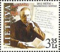 Lithuania Litauen 2012 Year of Maironis 150 years since the birth of the Lithuanian poet Jonas Maciulis stamp MNH