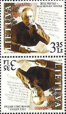 Lithuania. Year of Maironis. 150 years since the birth of the Lithuanian poet Jonas Maciulis. Tb