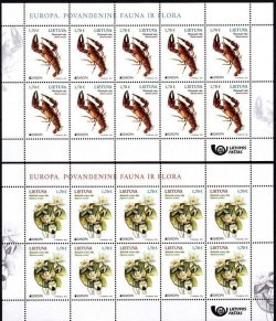 Lithuania Litauen Lituanie 2024 Europa CEPT Underwater flora and fauna LP set of 2 sheetlets MNH