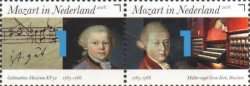 Netherlands Pays-Bas Niederlande 2016 Mozart in Holland set of 2 stamps in strip MNH