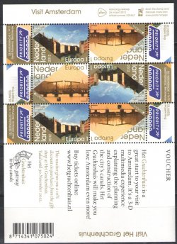 Netherlands Pays-Bas Niederlande 2012 Europa CEPT Visit to Amsterdam Bridges Architecture sheetlet MNH