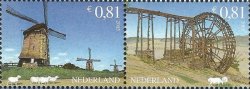 Netherlands Pays-Bas Niederlande 2005 Mills joint with China set of 2 stamps in strip MNH