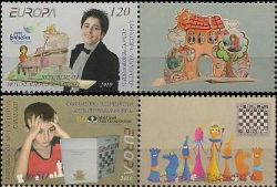 Nagorno-Karabakh. Europe 2010. Children with books. Junior Eurovision and chess. Set 2st + 2coup