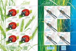 Poland Polen Pologne 2024 Beneficial Insects ladybug dragonfly set of 2 sheetlets with labels MNH
