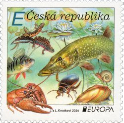 Czech Tschechien Tchèque 2024 Europa CEPT Underwater flora and fauna Fishes crayfish tritons bugs flowers stamps MNH