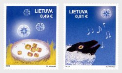 Lithuania Litauen Lituanie 2019 Merry Christmas and Happe New Year ! Set of 2 stamps MNH