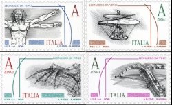 Italy Italia 2015 Leonardo Da Vinci High Face Value definitives set of 4 stamps MNH