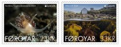 Faroe Islands Denmark 2024 Europa CEPT Undewater flora and fauna set of 2 stamps MNH