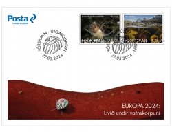 Faroe Islands Denmark 2024 Europa CEPT Undewater flora and fauna set of 2 stamps FDC