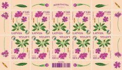 Latvia Lettland Lettonie 2024 Nature Fund Bird’s-eye Primrose flower sheetlet MNH
