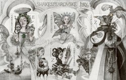 Czech Tschechien Tchèque 2023 Shakespeare 's plays set of 4 stamps in block MNH