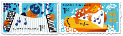 Finland Finnland Finlande 2014 Europa CEPT old music instruments strip of 2 stamps MNH