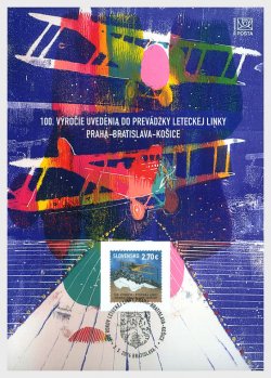 Slovakia 2024 100th Anniversary of the Launch of the Airline Route Prague-Bratislava-Kosice Maxicard