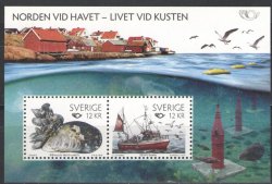 Sweden Suede Schweden 2010 Life by the sea Ship landscape Scandinavian joint issue block MNH