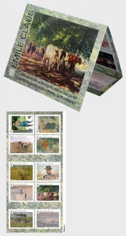 Belgium Belgique Belgien 2024 Emile Claus painter Master of Light Paintings Art set of 10 stamps in booklet MNH