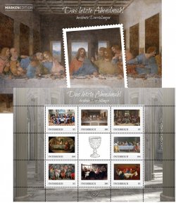 Austria Österreich L'Autriche 2021 Christianity The Last Supper in the world's masterpieces of painting special sheetlet in booklet MNH