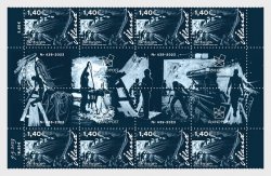 Aland Islands Åland Finland 2023 Shipbuilding block of 8 stamps and 16 labels MNH
