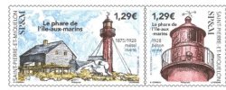 Saint-Pierre and Miquelon France 2024 Sailors’ Island Lighthouse strip of 2 stamps MNH
