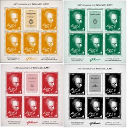 Lithuania Litauen Lituanie 2024 Kant 300 ann BeePost set of 4 sheetlets with labels MNH