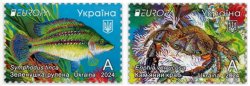 Ukraine 2024 Europa CEPT Undewater fauna Black sea Fish and crab set of 2 stamps MNH