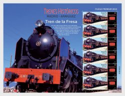 Spain Espagne Spanien 2024 Historical Trains Strawberry Train Madrid-Aranjuez sheetlet MNH