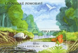 Czech Tschechien Tchèque 2024 Litovel Pomerania Protected Landscape Area Bird Butterfly set of 2 stamps in block MNH