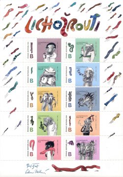 Czech Tschechien Tchèque 2024 For Children The Oddsockeaters Literature set of 10 stamps in block \ sheetlet MNH