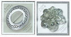 Aland Islands Åland Finland 2015 Jewelry brooches joint with Switzerland set of 2 stamps MNH