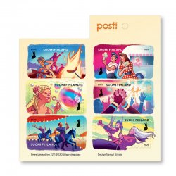 Finland Finnland Finlande 2020 St Valentine Day Colours of friendship Posti set of 6 stamps in booklet MNH