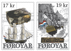 Faroe Islands Denmark 2016 Westerbeek shipwreck sailing ship set of 2 stamps MNH