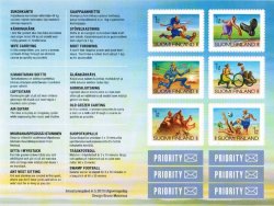 Finland Finnland Finlande 2013 "Crazy Finns" National sports set of 6 stamps with labels in booklet MNH